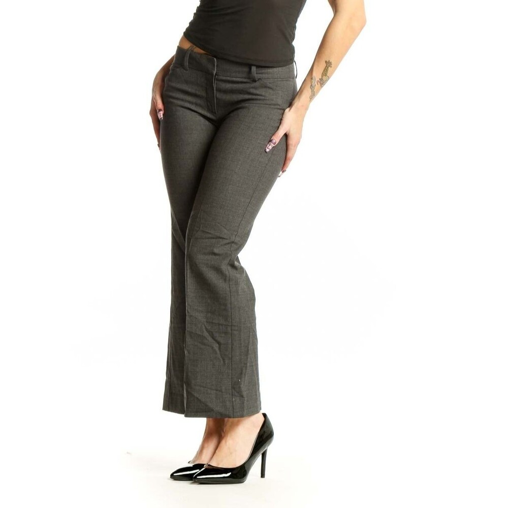 VTG Theory Pants 0 Gray Virgin Wool Low Rise 2000s y2k Sexy Charcoal Flare Boot